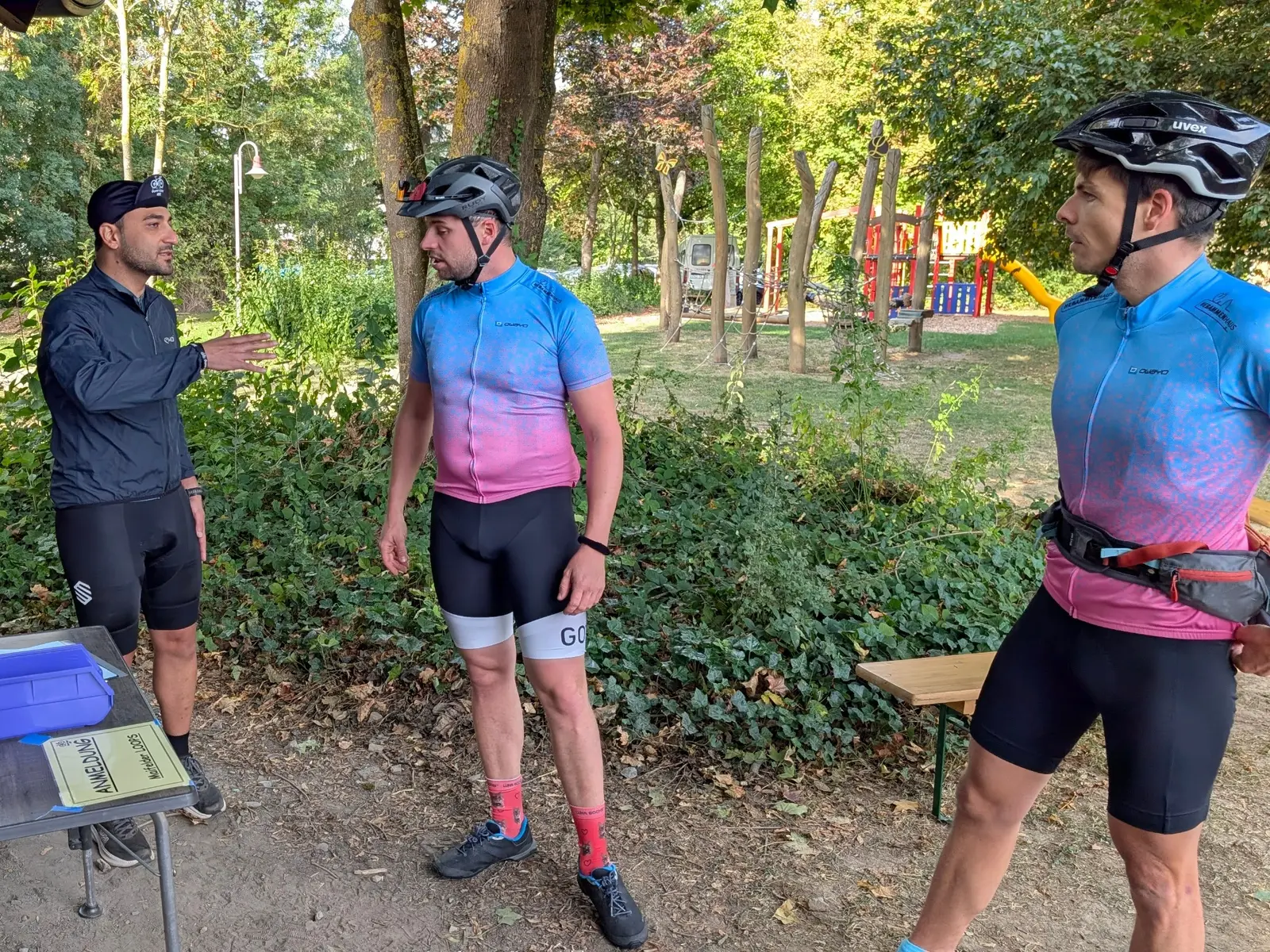 Radfahrer im Austausch